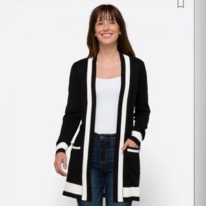 Lety & Me black and white duster cardigan size M